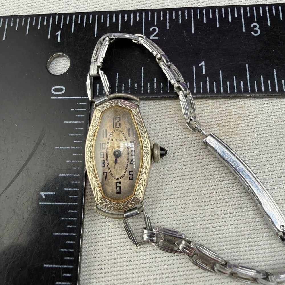Vintage Bulova Woman's Watch Silver Tone 6" Does Not Wind Or Tick - Picture 13 of 14